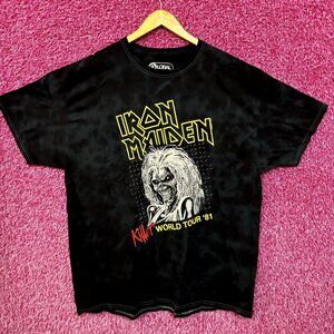 Iron Maiden Killer World Tour 81 Oversized Heavy Metal Tie Dye L